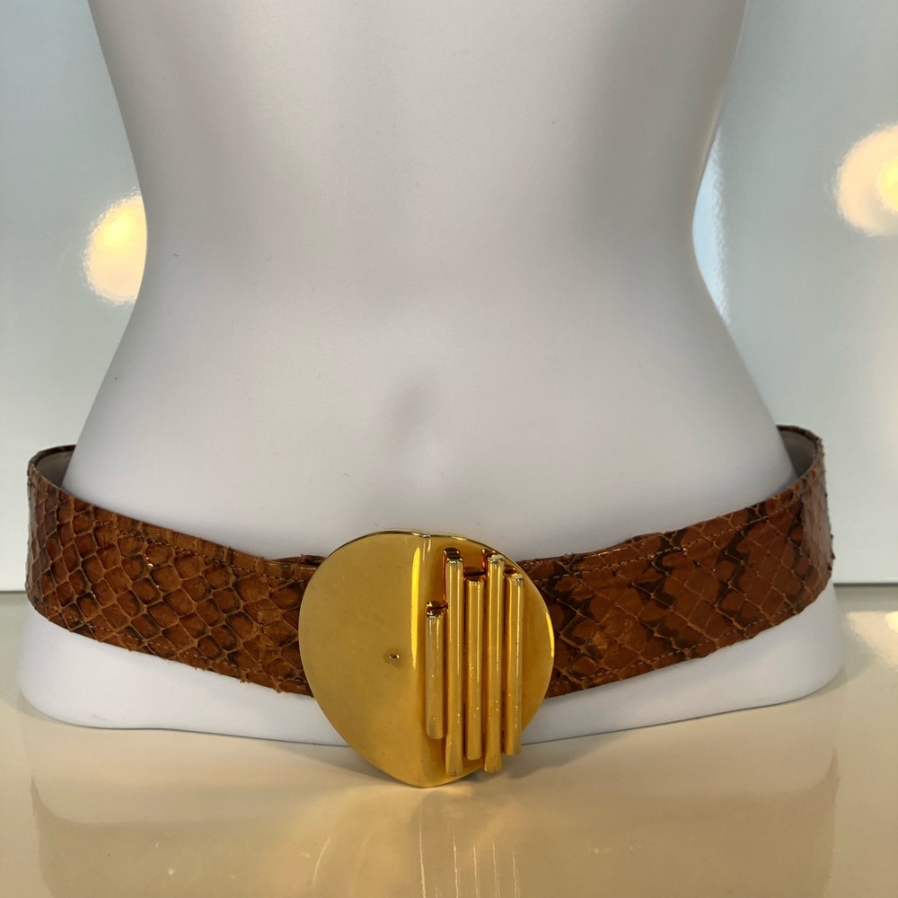 Vintage 70’s style snake belt with gold hardware